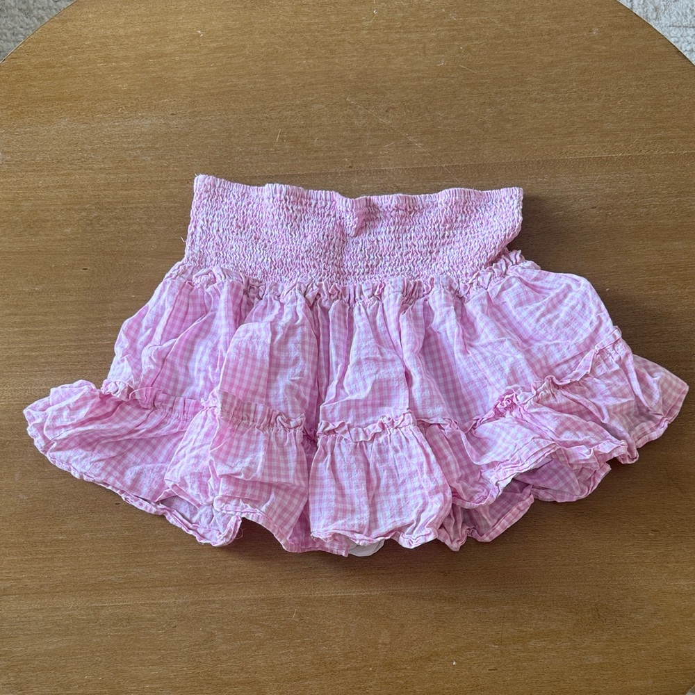 Pink Plaid Mini Skort - j. marie, L
